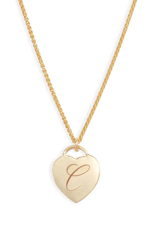 Set & Stones Alice Initial Heart Pendant Necklace in Gold /C at Nordstrom | Nordstrom