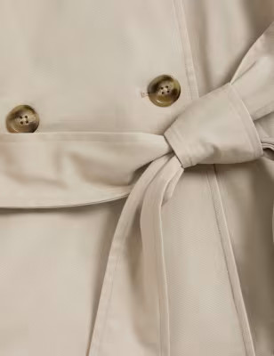 Cotton Rich Cropped Trench Coat | Autograph | M&S | Marks & Spencer (UK)