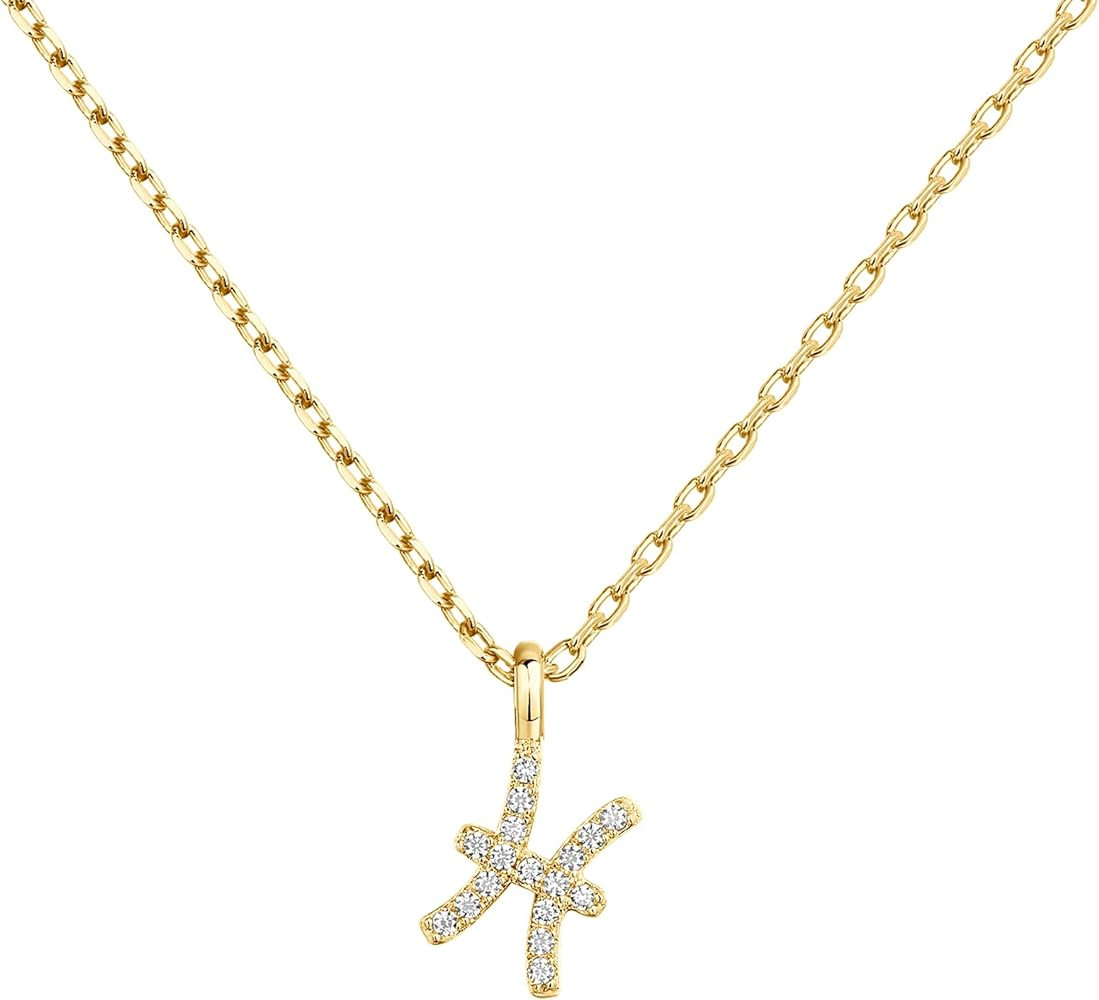 PAVOI 14K Gold Plated Cubic Zirconia Astrology Necklaces for Women - Zodiac Pendant Jewelry Gifts... | Amazon (US)