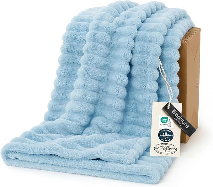 Bedsure GentleSoft Blue Throw Blanket for Couch - Cozy Soft Blankets for Women, Cute Small Fleece... | Amazon (US)