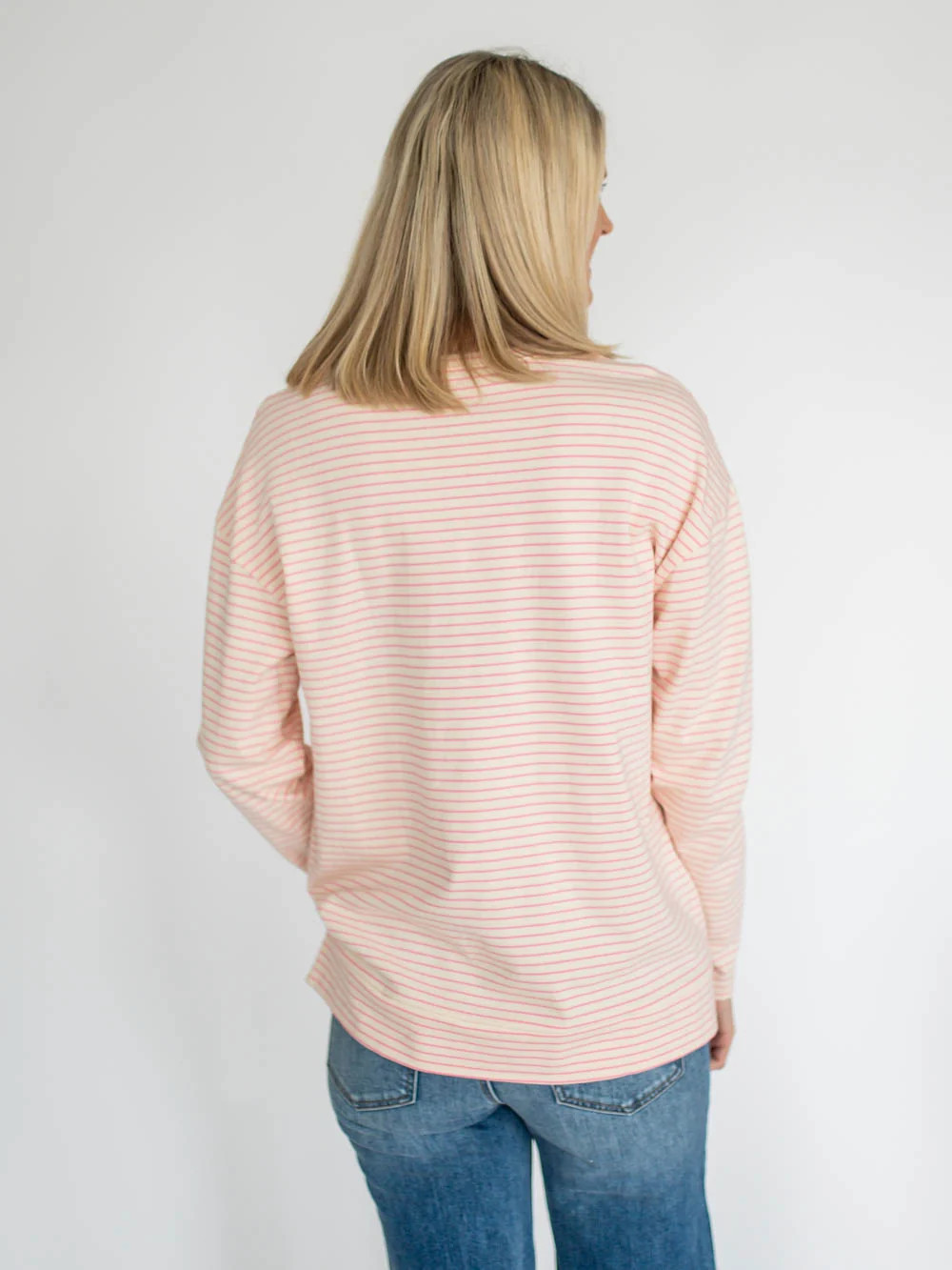 Venice Striped Long Sleeve Tall Tee - Pink | Amalli Talli