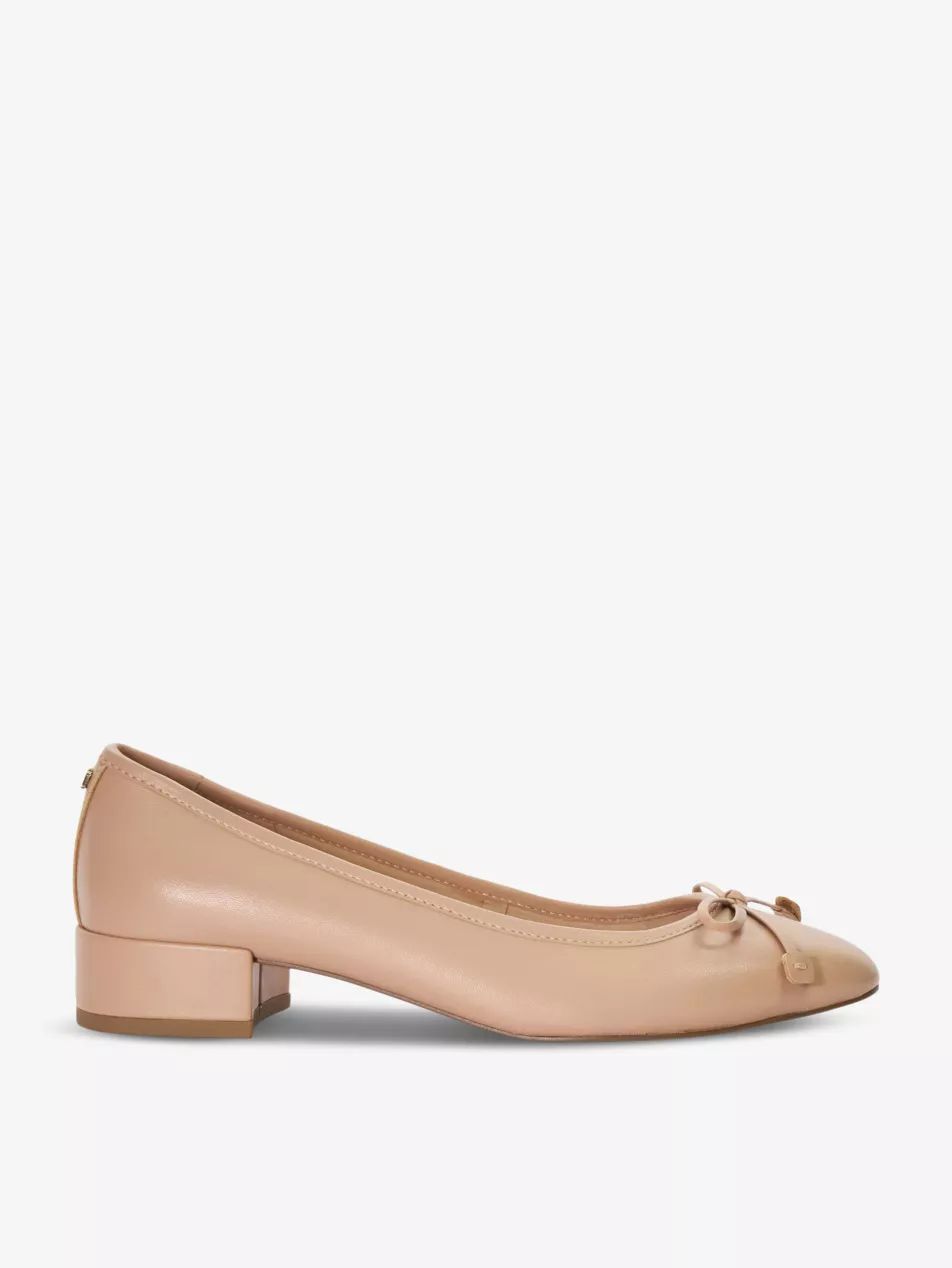 Hollies block-heel leather heeled pumps | Selfridges
