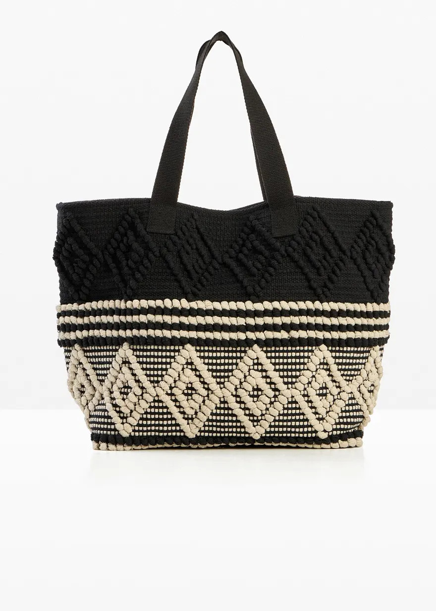 Modischer Canvas Shopper mit auffallendem Muster - wei\u00df | bonprix | Bonprix DE