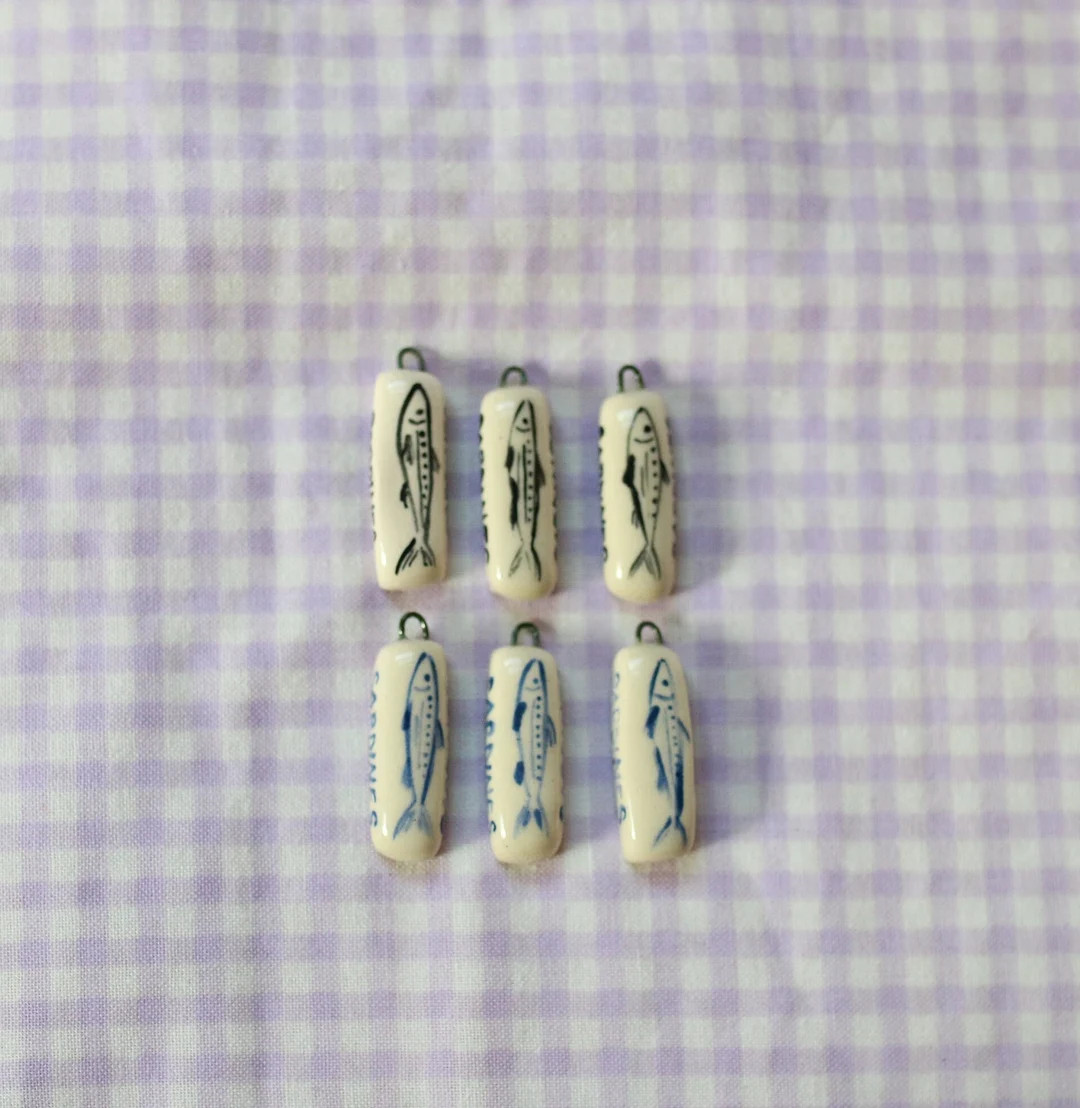 Ceramic Sardine Charm - Long - Etsy | Etsy (US)