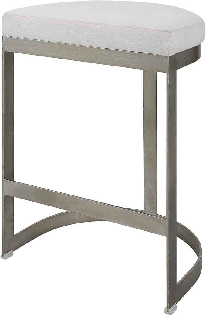 Ivanna Silver Metal Modern Counter Stool | Amazon (US)