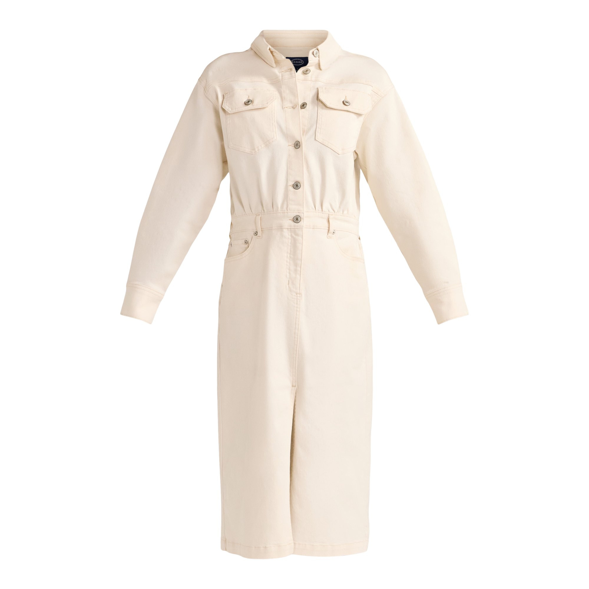 Scoop Women's Midi Denim Shirt Dress, Sizes XS-XXL | Walmart (US)