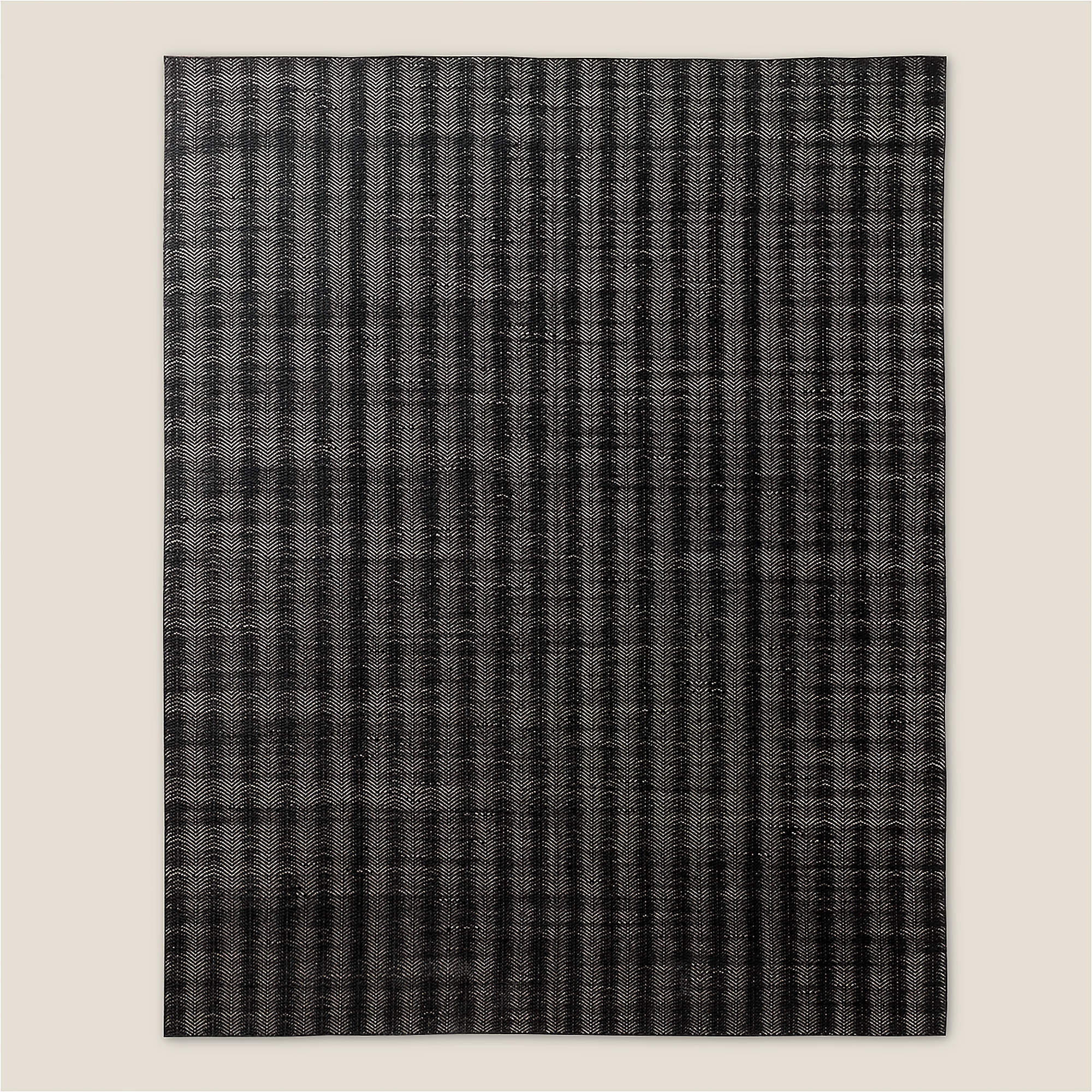 Litus Handwoven Black Herringbone and Natural Indoor/Outdoor Performance Area Rug 8'x10' | CB2 | CB2