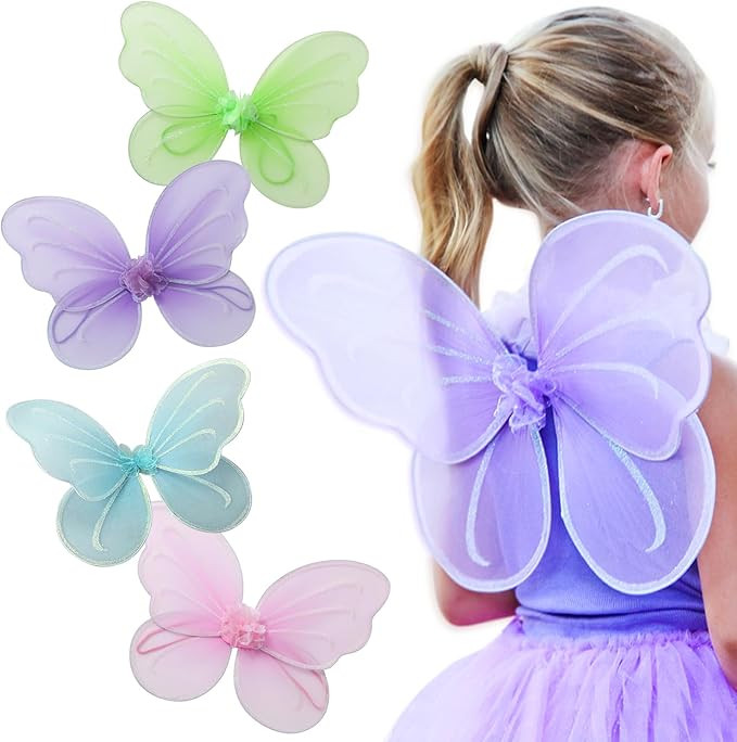 Butterfly Craze Girls' Fairy, Angel or Butterfly Wings – Costume Accessories for Parties – Co... | Amazon (US)