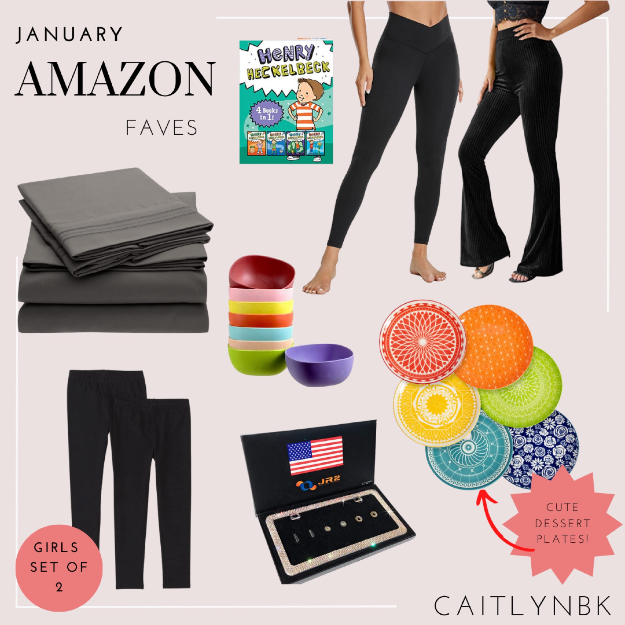 A few days late, but here’s the things I loved from Amazon this past month. Those sheets are a great price and nicer than my Nordstrom ones. Bowls are perfect for my kids and the plates I’m using in the morning for a small breakfast with coffee and the colors start my day off just right! Book and leggings for some of my kiddos as well as leggings for me! The license plate frames on my car needed replaced, which I do about twice a year!

#LTKFind #LTKunder50 #LTKfamily