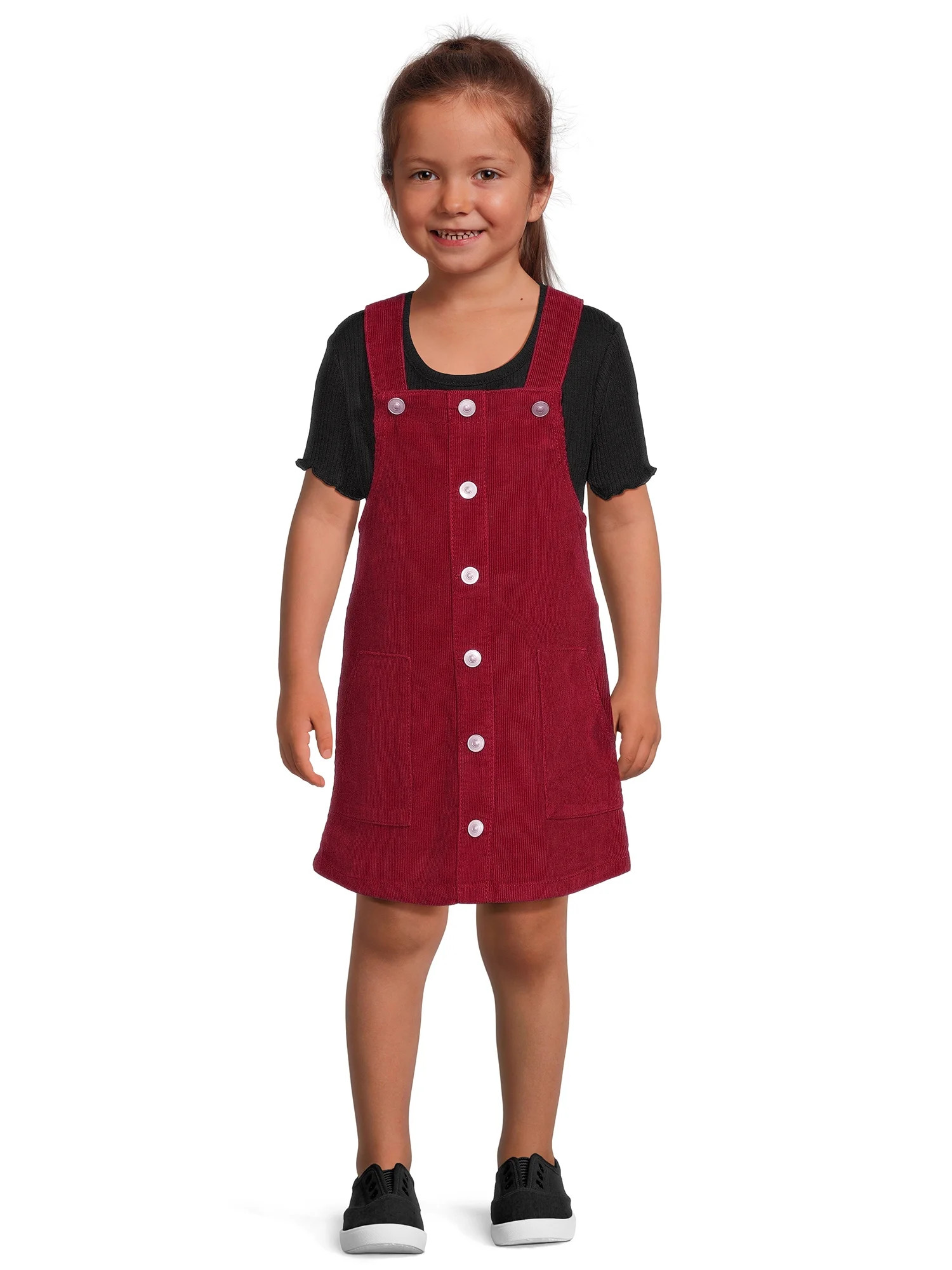 Wonder Nation Baby and Toddler Girls Jumper Dress, Sizes 12M - 5T - Walmart.com | Walmart (US)