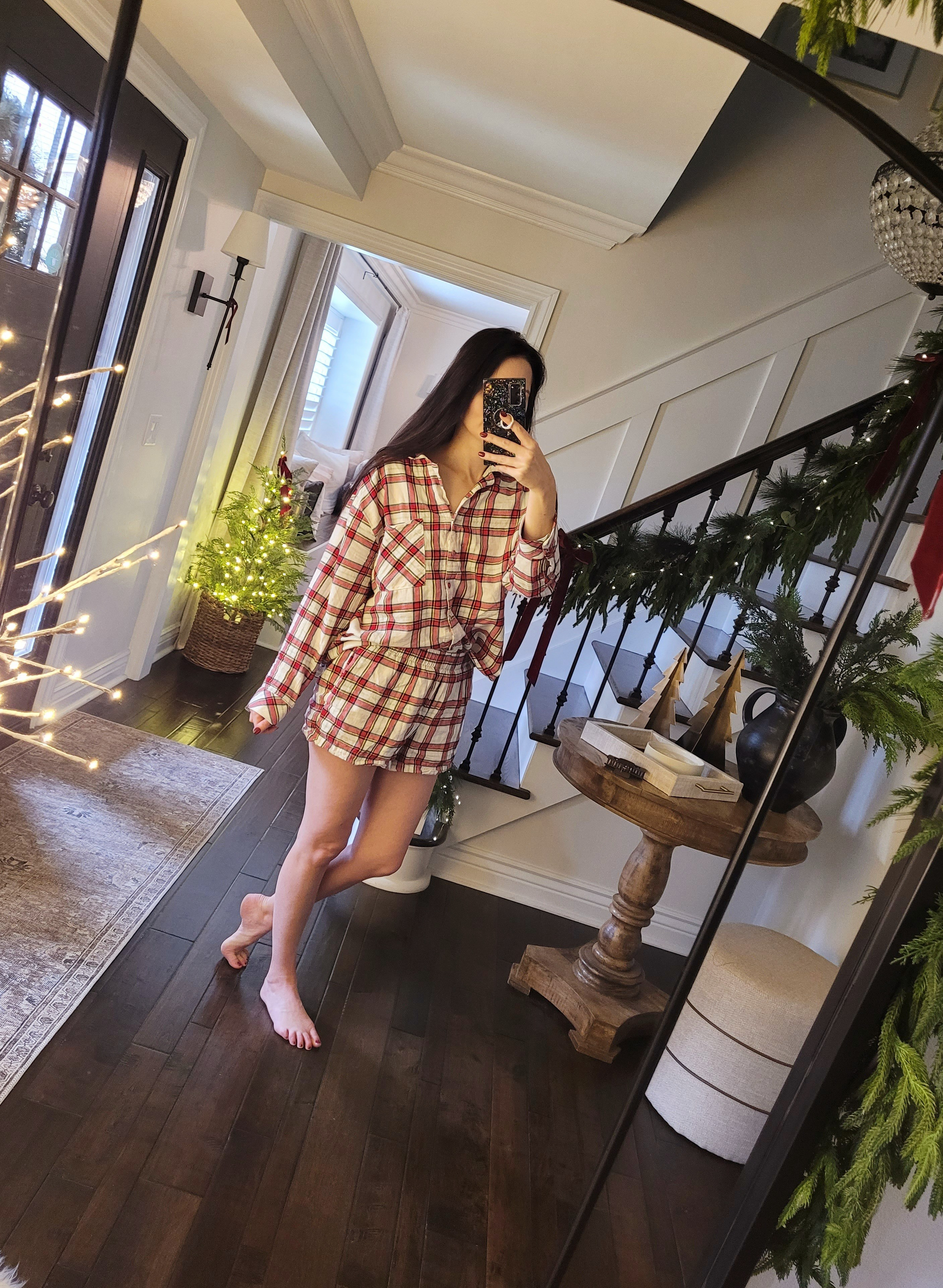 I found the coziest matching set plaid flannel holiday pajamas! Perfect for Christmas morning or lounging and watching holiday movies! A great cozy gift idea too! I sized up to a M for an oversized fit.

#LTKHoliday #LTKSaleAlert #LTKGiftGuide