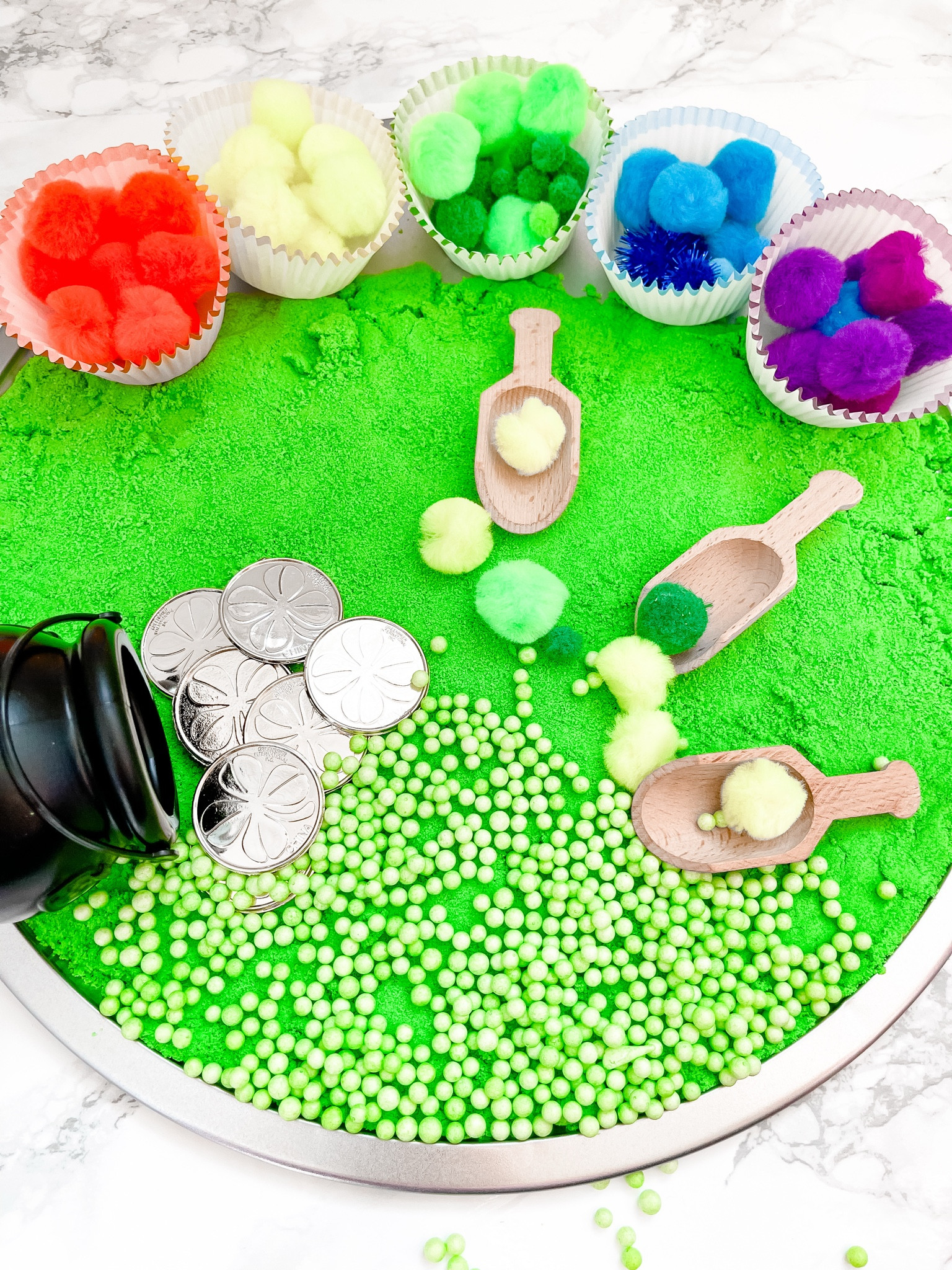 This St. Patrick’s Day inspired sensory activity is perfect for fine motor skills and keeping kids busy. Super simple to set up.  

#LTKKids #LTKSeasonal