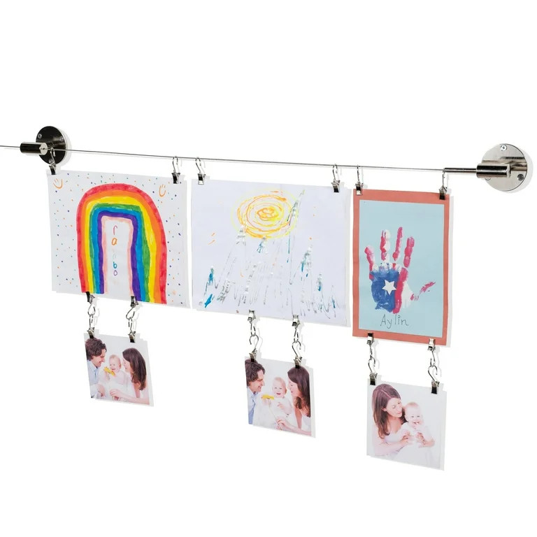 Wallniture Soho Picture Hanging Kit with 48 Wire Photo Clips Curtain Rod for Kids Art Crafts Disp... | Walmart (US)