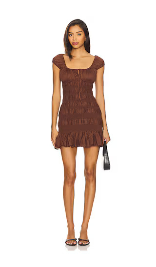 Lucie Mini Dress in Chocolate Brown | Revolve Clothing (Global)