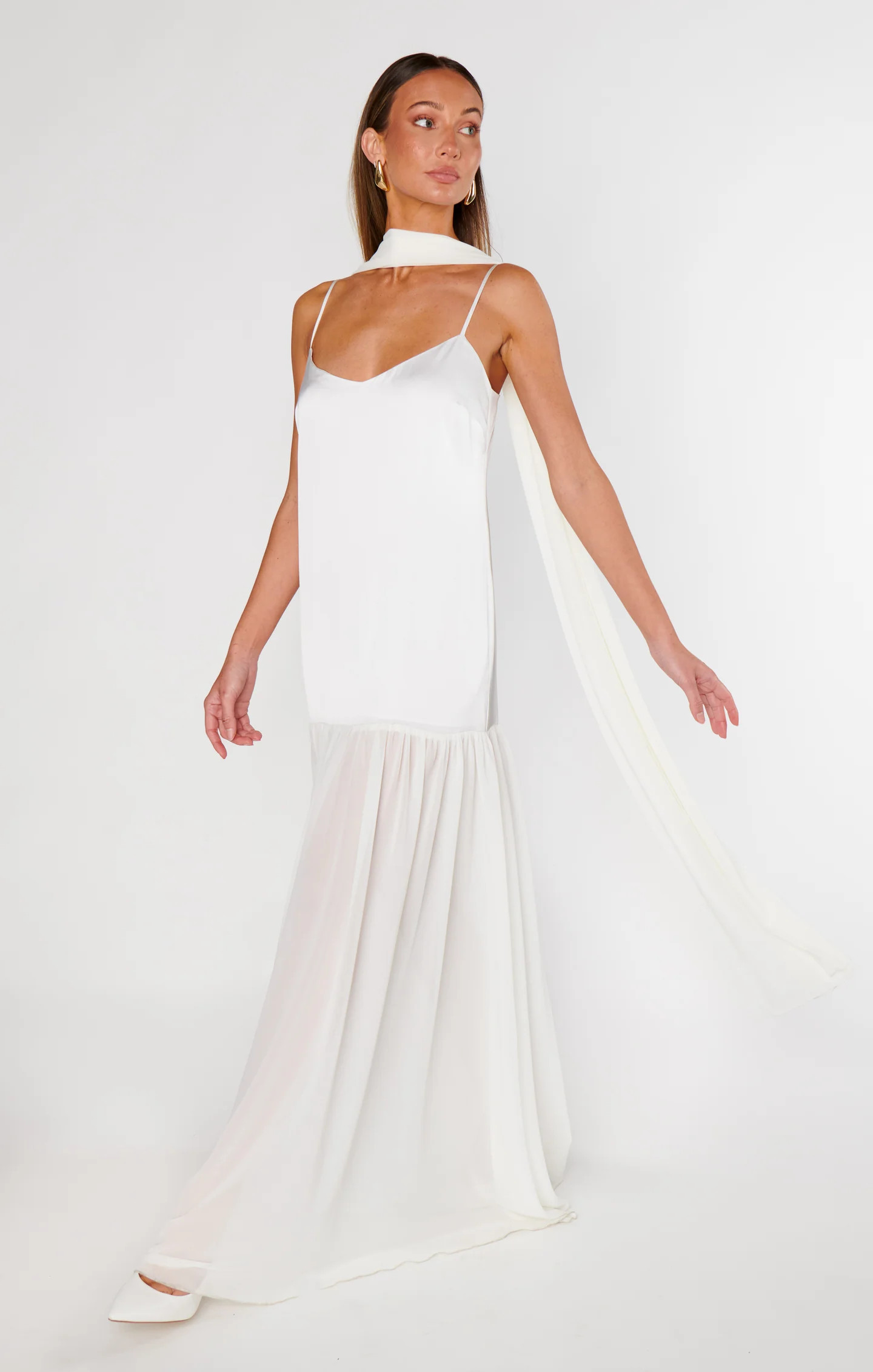 Dalia Maxi Dress ~ Ivory Luxe Satin | Show Me Your Mumu
