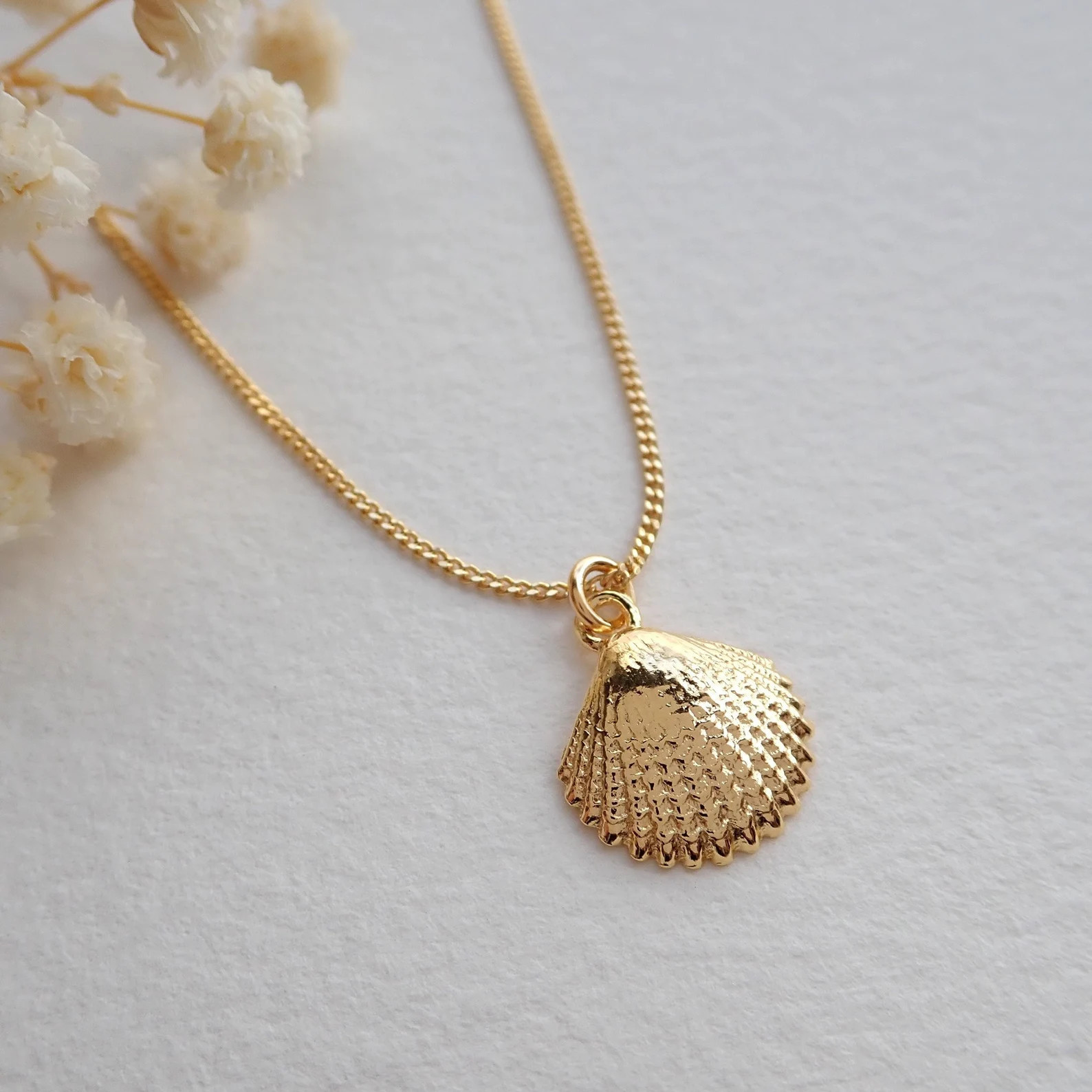 Gold Shell Necklace: 24k Gold Vermeil Seashell Pendant, Beach Jewellery | Etsy (Global)
