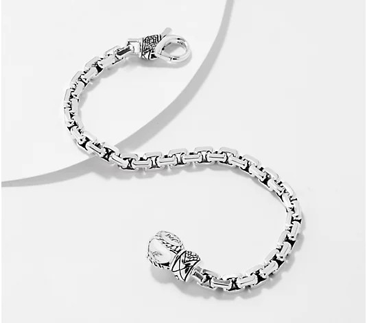Make Your Selection: JAI x Alberti Sterling Silver Mirror Cut 6.0mm Box Chain Bracelet, 21g | QVC
