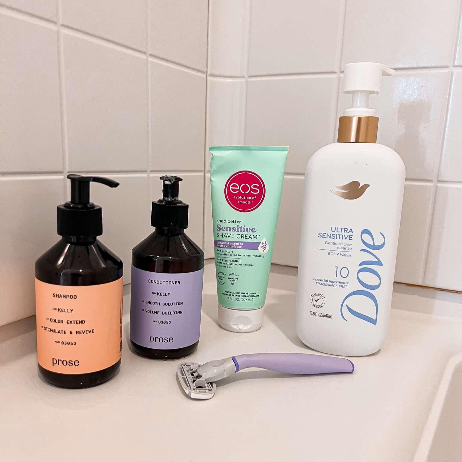 Fragrance-free essentials: Prose shampoo & conditioner, body wash, and shaving cream. Gentle and perfect for sensitive skin! 💧 

The shampoo and conditioner from Prose are custom-tailored for your hair. Just click the link to shop, fill out the questionnaire, and they will create a personalized formula just for you!

#LTKFindsUnder50 #LTKBeauty