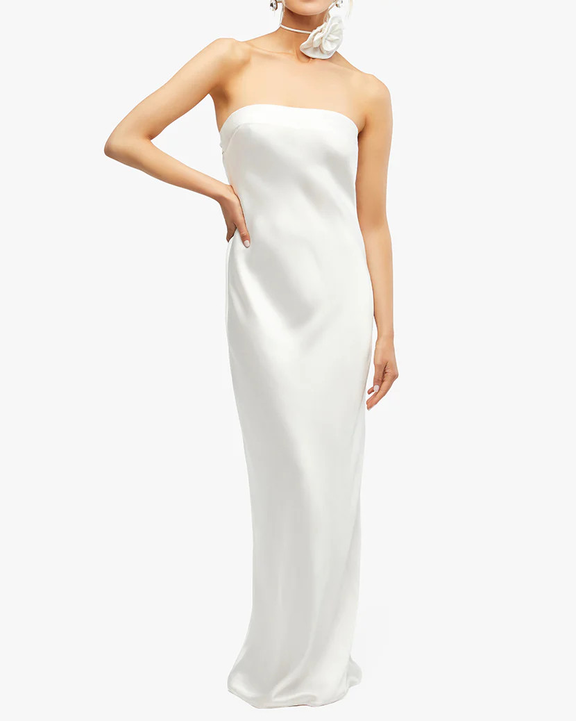 Strapless Silky Maxi Dress | We Wore What