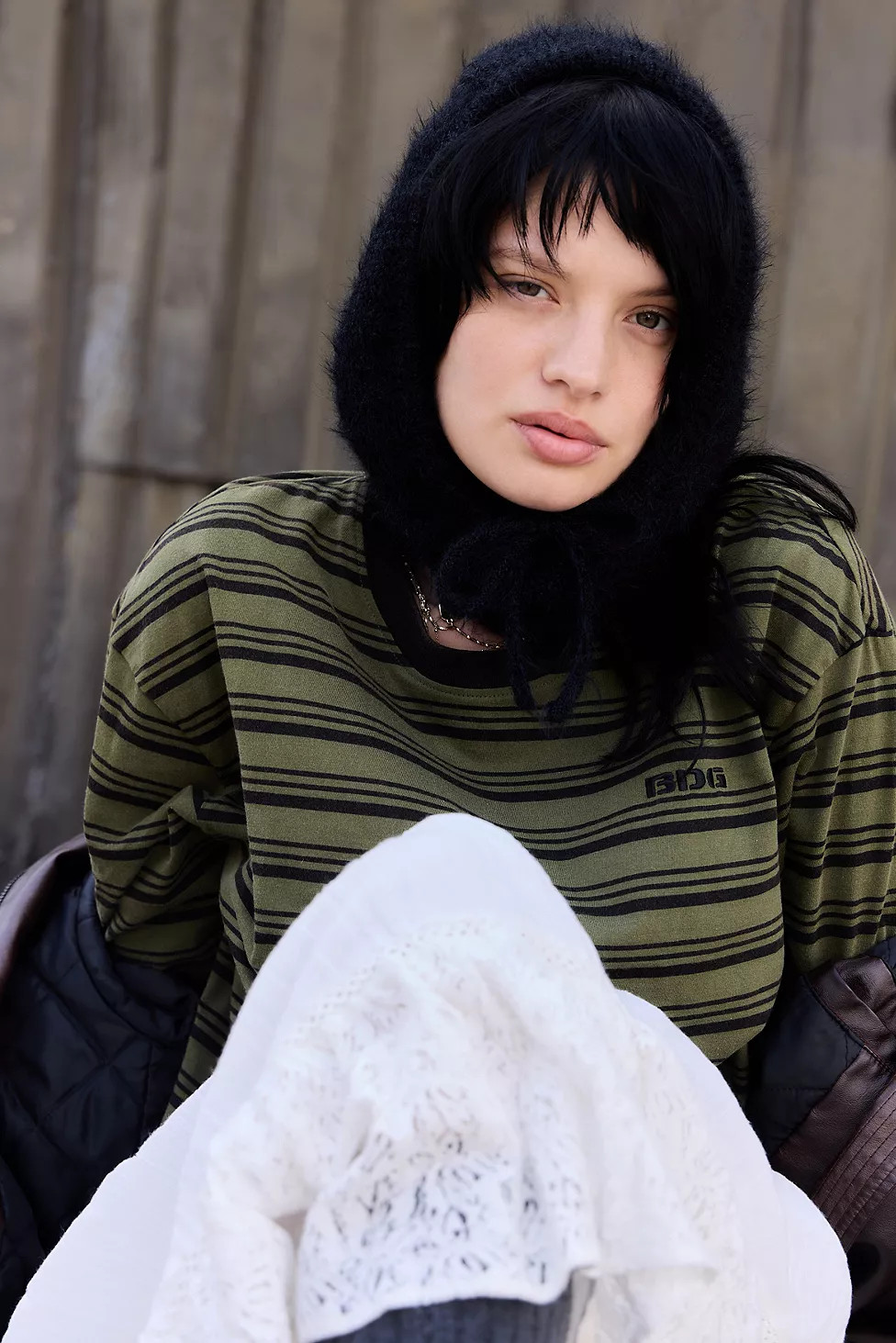 UO Clover Fluffy Knit Hood | Urban Outfitters UK