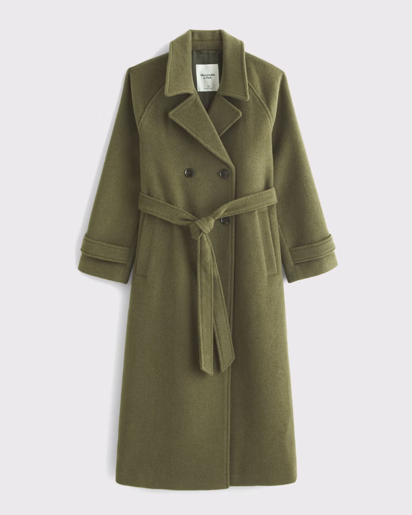 Wool-Blend Trench Coat | Abercrombie & Fitch (US)