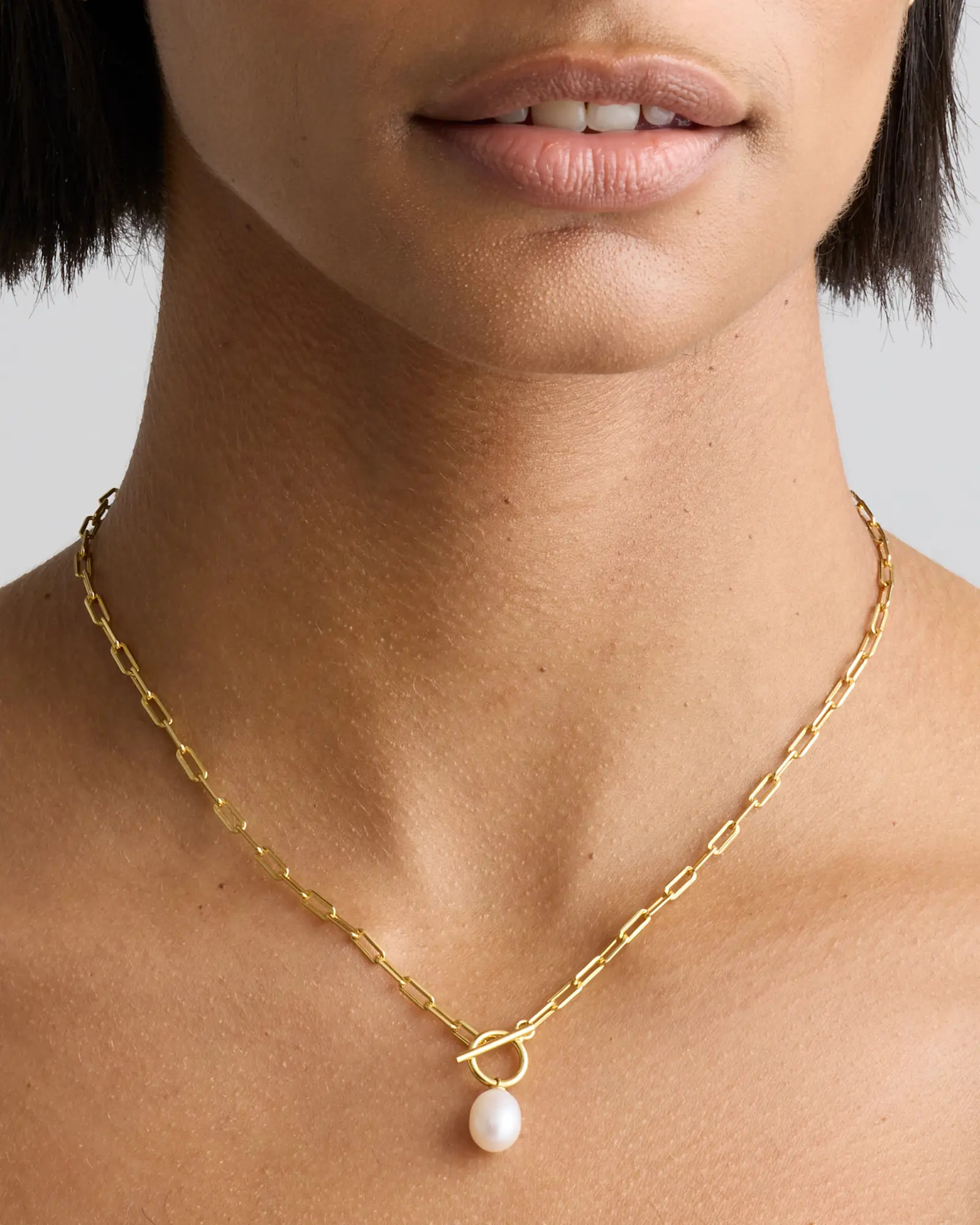 Freshwater Cultured Pearl Toggle Necklace in Gold Vermeil | Quince