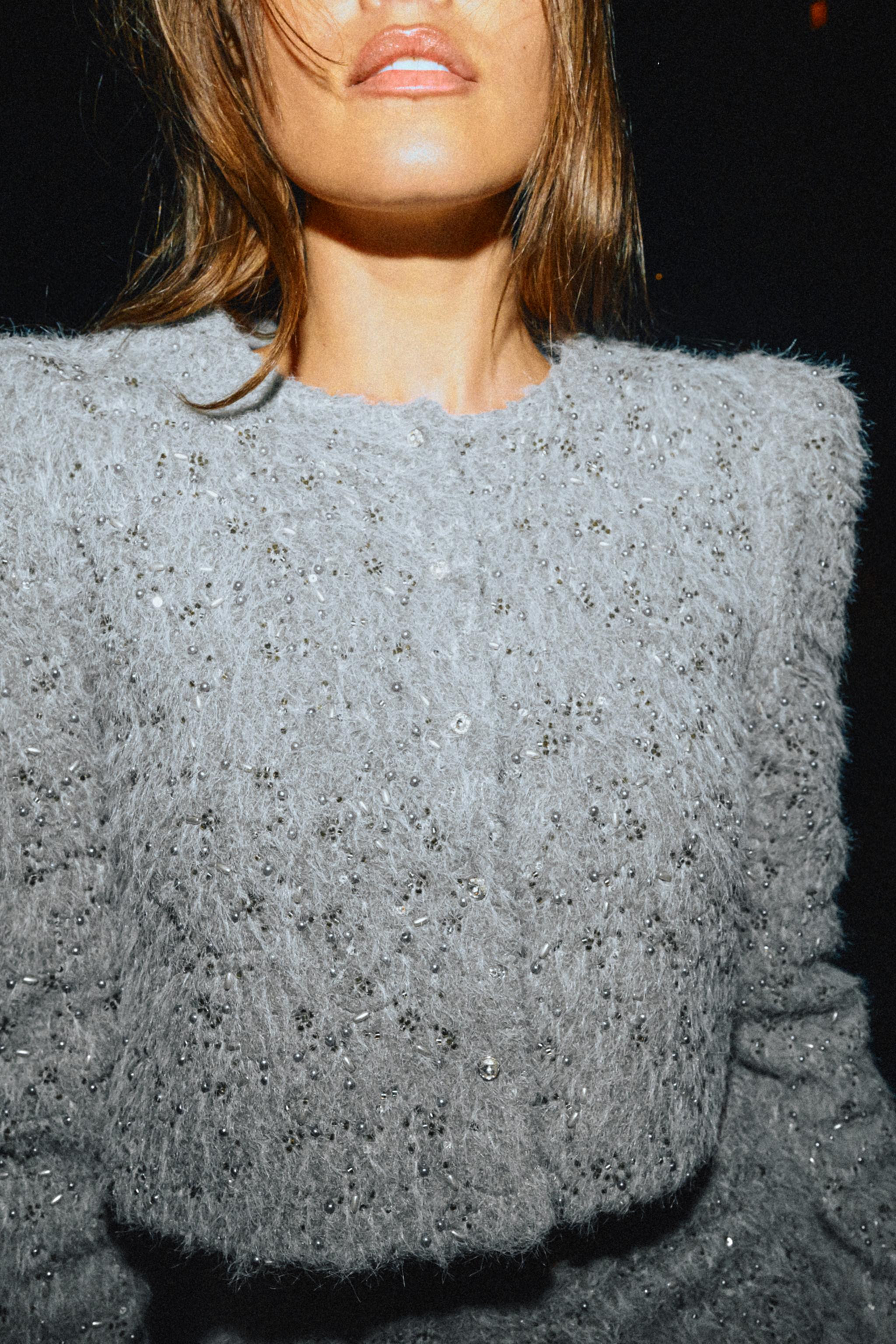 FAUX FUR BEADED JACKET | Zara US