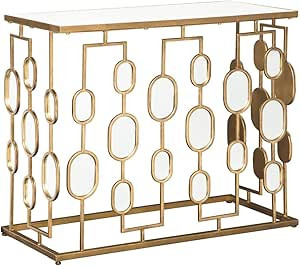 Signature Design by Ashley Majaci Retro Mirrored Glass Top Console Table, Gold Finish | Amazon (US)