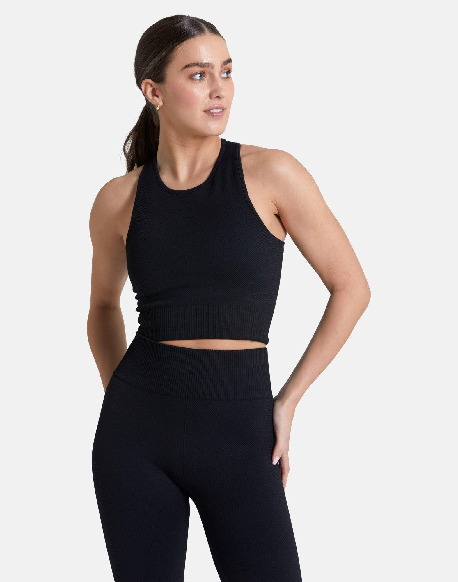 Lotus Chevron Bra in Black | Gym + Coffee UK & IE - Accelerate - UK