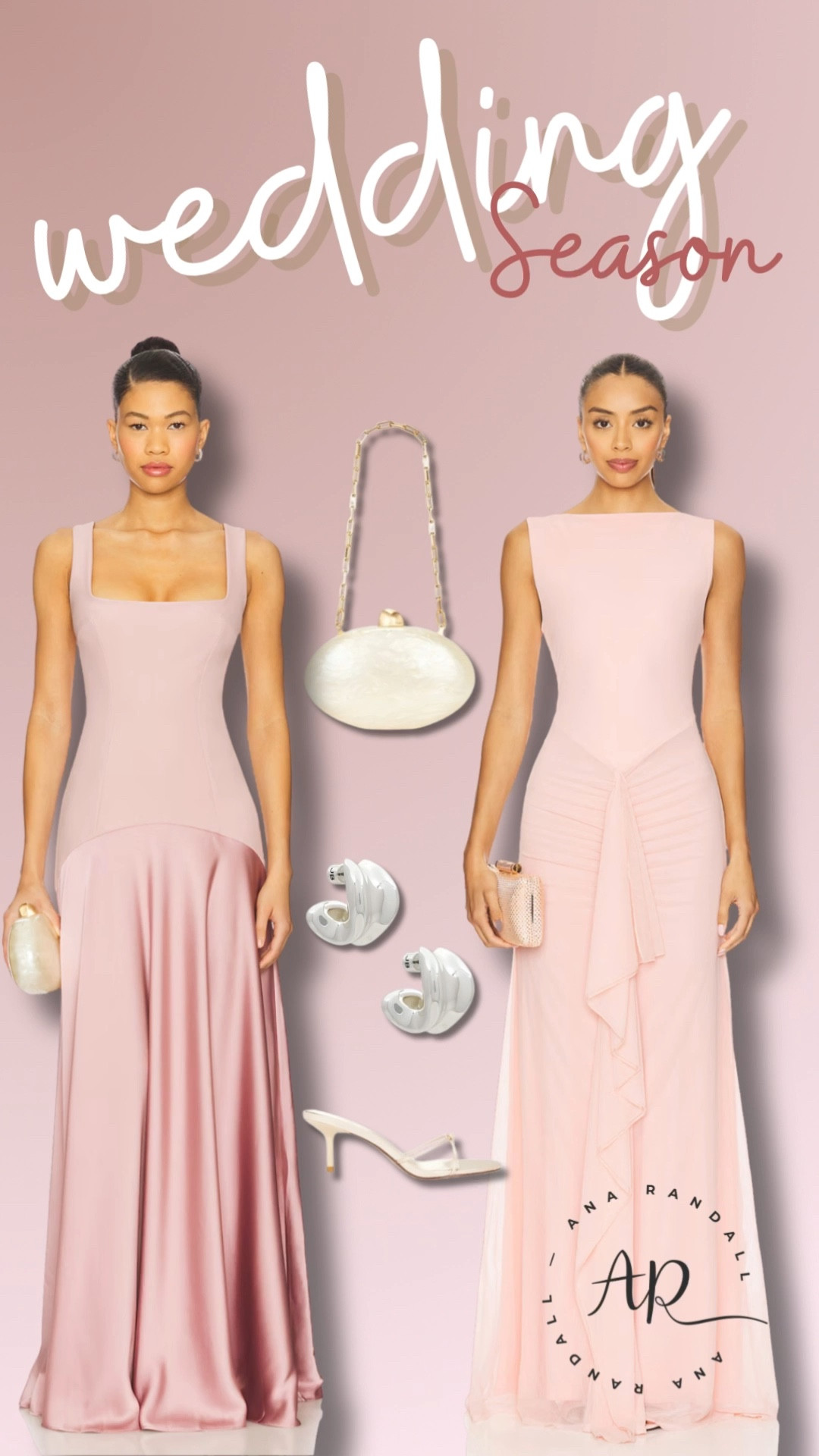 
Wedding guest dresses for the season ahead 🌸

Soft blush tones, elegant silhouettes, and timeless accessories — these are the kind of pieces that make wedding season dressing feel effortless. Everything is linked on my LTK 🤍

Two beautiful options depending on the vibe:
• Satin square‑neck gown for a sleek, classic look
• Draped chiffon maxi for a softer, romantic feel

Styled with:
• Pearl clutch for a timeless touch
• Sculptural silver earrings
• Minimal heels to keep the look elevated and light

Perfect for spring and summer weddings, formal dinners, or special celebrations.
😘 Ana.

#LTKootd #LTKSeasonal #LTKmomlife