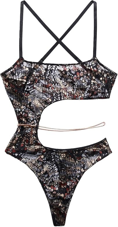 Savage X Fenty, Women's, Cold-Hearted Snake Lace Teddy | Amazon (US)