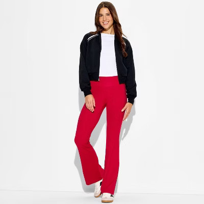 Women's ButterBliss High-Waisted Flare Leggings - Wild Fable™ Berry Red XL | Target