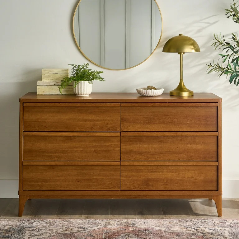Better Homes & Gardens Greyson 6-Drawer Dresser, Acorn Finish | Walmart (US)