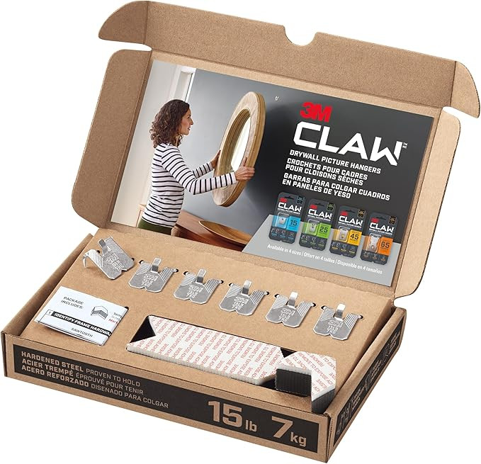 3M CLAW 15 lb. Drywall Picture Hanger with Spot Marker, Gray, Hanging Solution for Room Decor and... | Amazon (US)