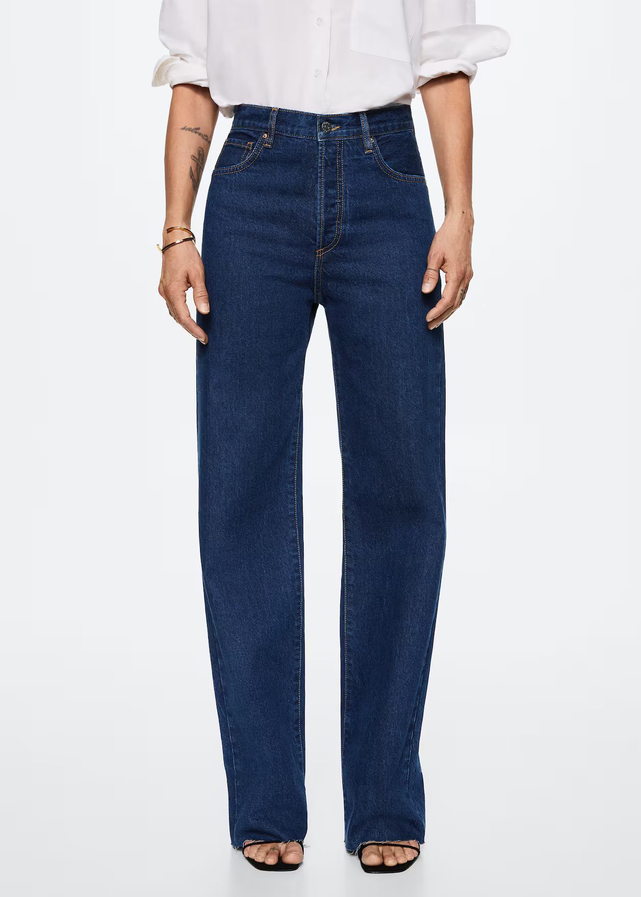 High-rise wideleg jeans REF. 37050430-NORA-LM | MANGO (UK)