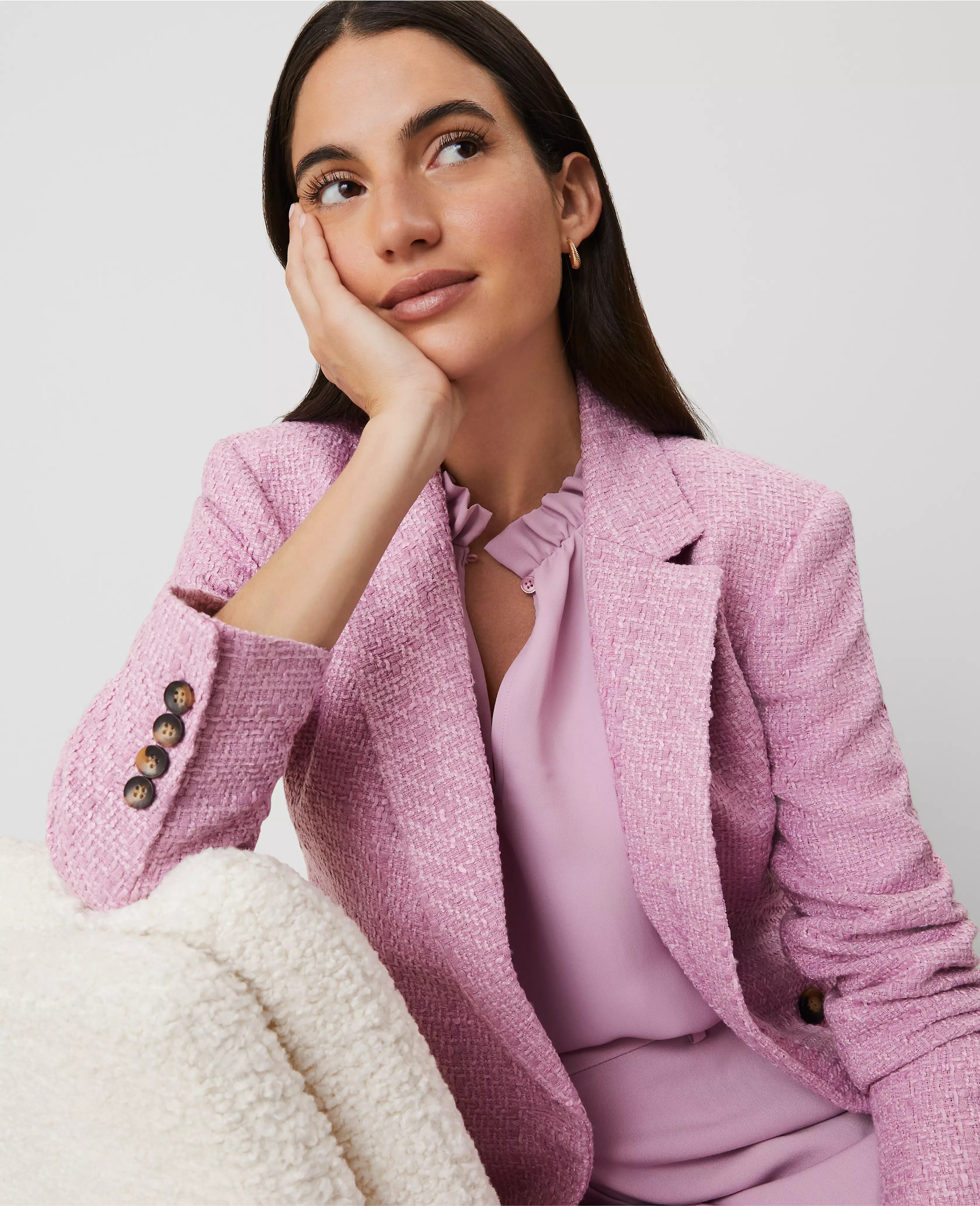 Tweed Double-Breasted Blazer | Ann Taylor
