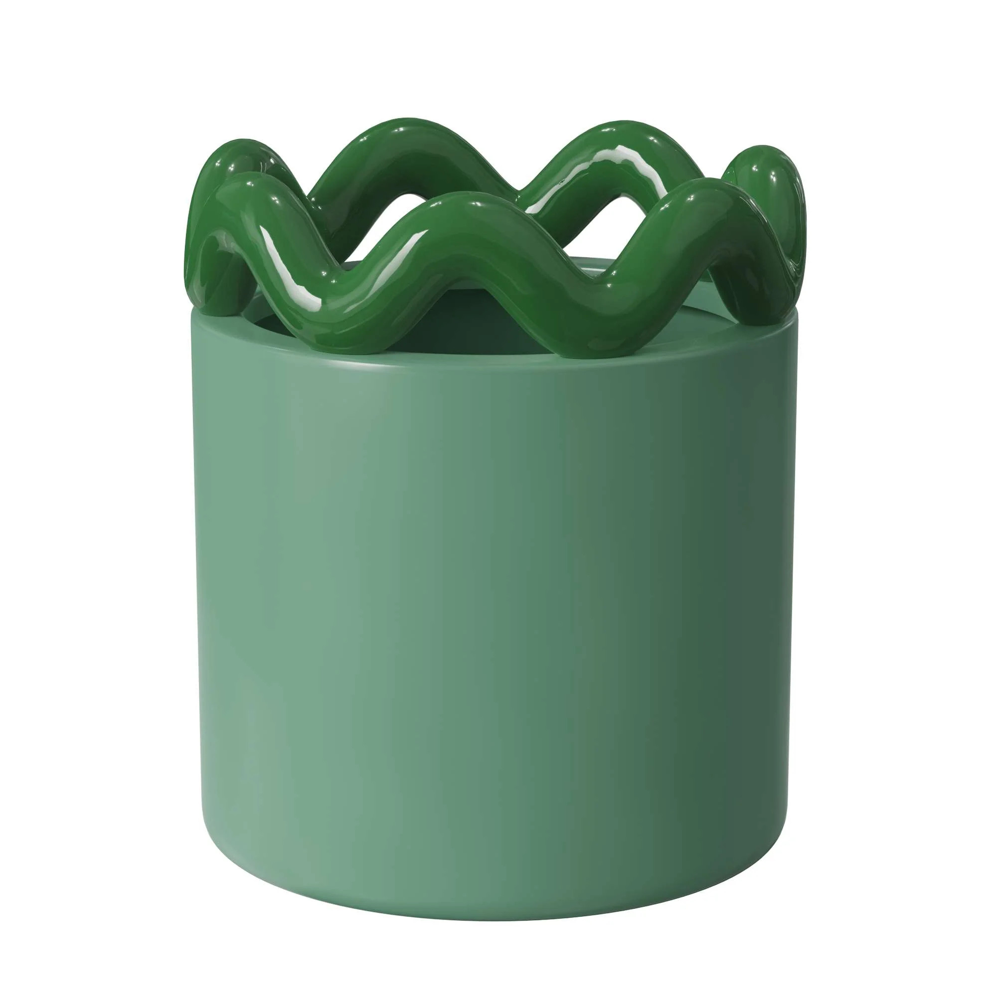 Mainstays Peyson 6" x 6" x 6.9" Round Green Lily Ceramic Planter | Walmart (US)