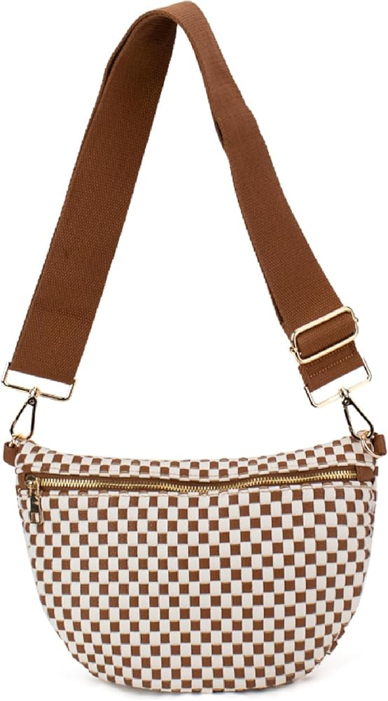 The Fiona | Woven Bum Bag | Stylish Woven Crossbody Bag | Adjustable Strap for Travel Festivals &... | Amazon (US)