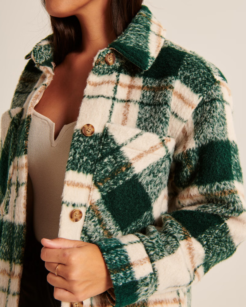 Women's Cozy Shirt Jacket | Women's Coats & Jackets | Abercrombie.com | Abercrombie & Fitch (US)