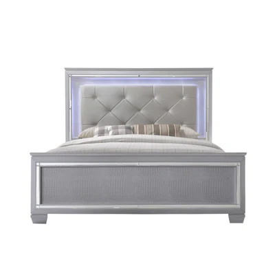 Modern LED Faux Leather Upholstery Panel Bed | Wayfair North America