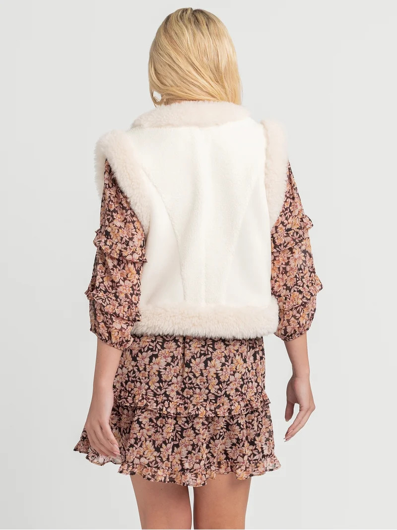 Jessica Simpson Women's Patchwork Faux Fur Vest, Sizes XS-XXL | Walmart (US)
