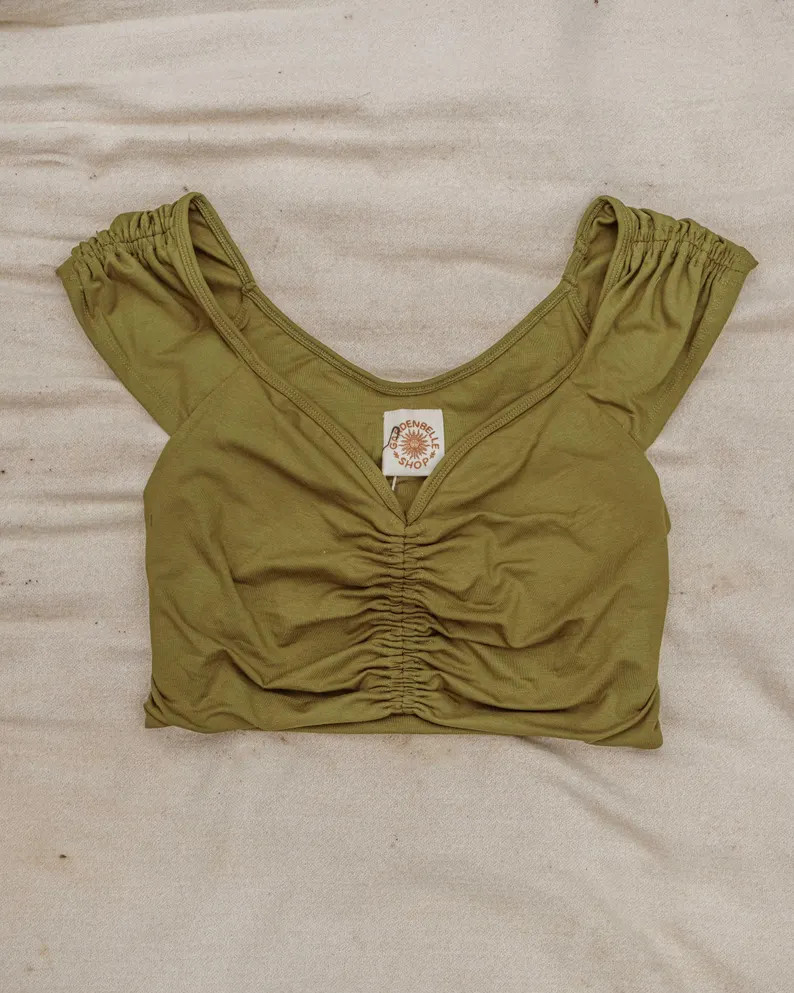 Ecovero Hippie Boho Cinch Top, Natural Fiber + Spandex Cozy Yoga Top, Chic Free People Style Hand... | Etsy (Global)