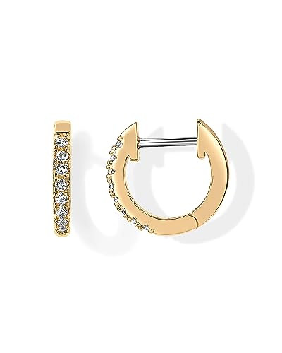 PAVOI 14K Gold Plated Cubic Zirconia Cuff Earrings Huggie Stud | Amazon (US)