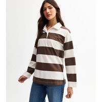 Women's Brown Rugby Stripe Long Sleeve Top New Look | New Look (UK)