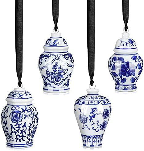 Christmas Chinoiserie Porcelain Ornament Chinoiserie Porcelain Christmas Vintage Decorations Mini Gi | Amazon (US)