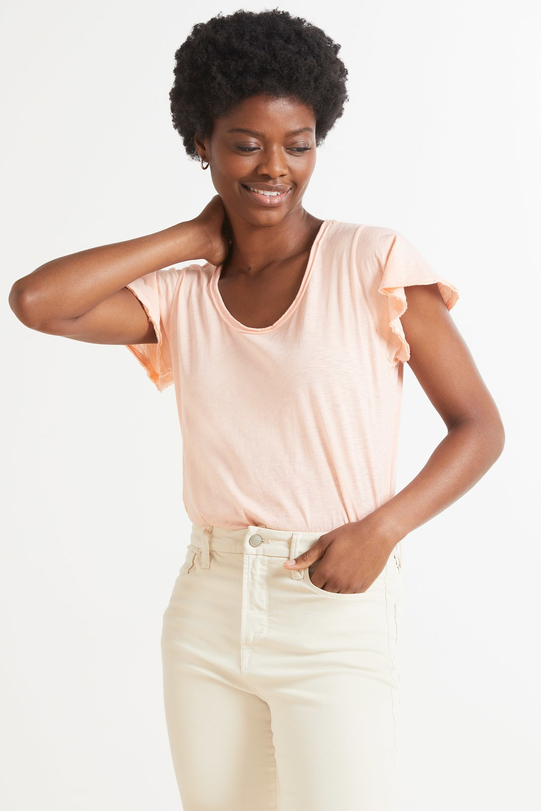 MICHAEL STARS Jana Flutter Sleeve Tee | EVEREVE | Evereve