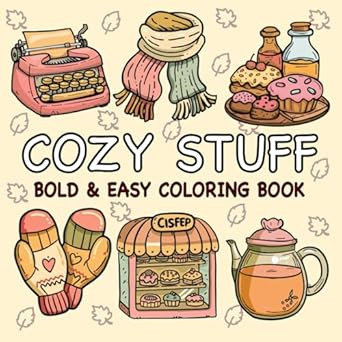 Cozy Stuff Girl and Calm: Coloring Book Bold and Easy Warm Hygge Inspired Designs for Adults Teen... | Amazon (US)