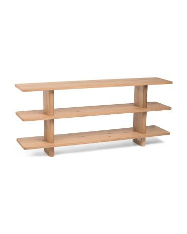 70x15x30 Solid Oak Wood Casey Shelf Console Table | TJ Maxx