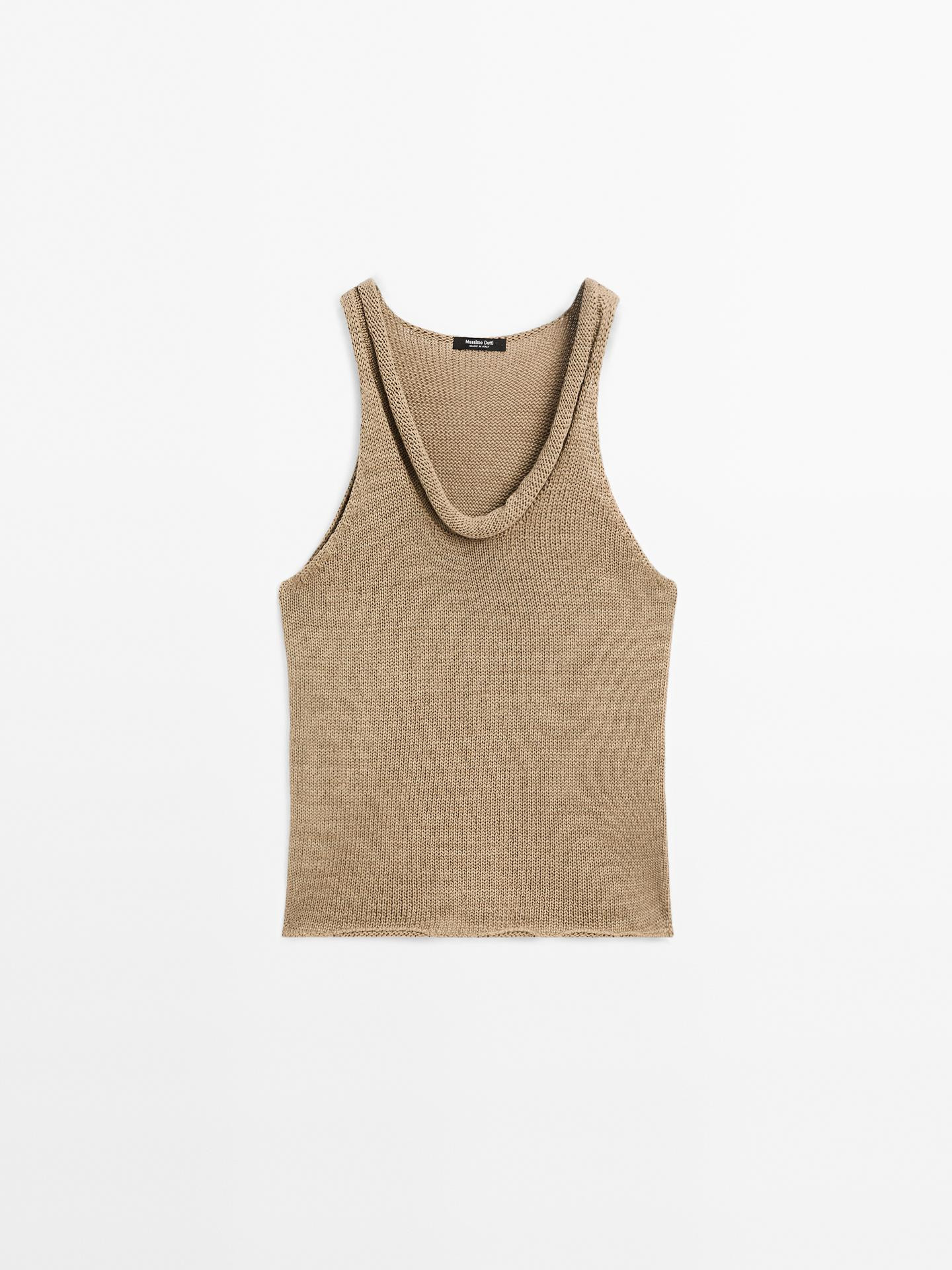 Crop top with neck detail | Massimo Dutti UK