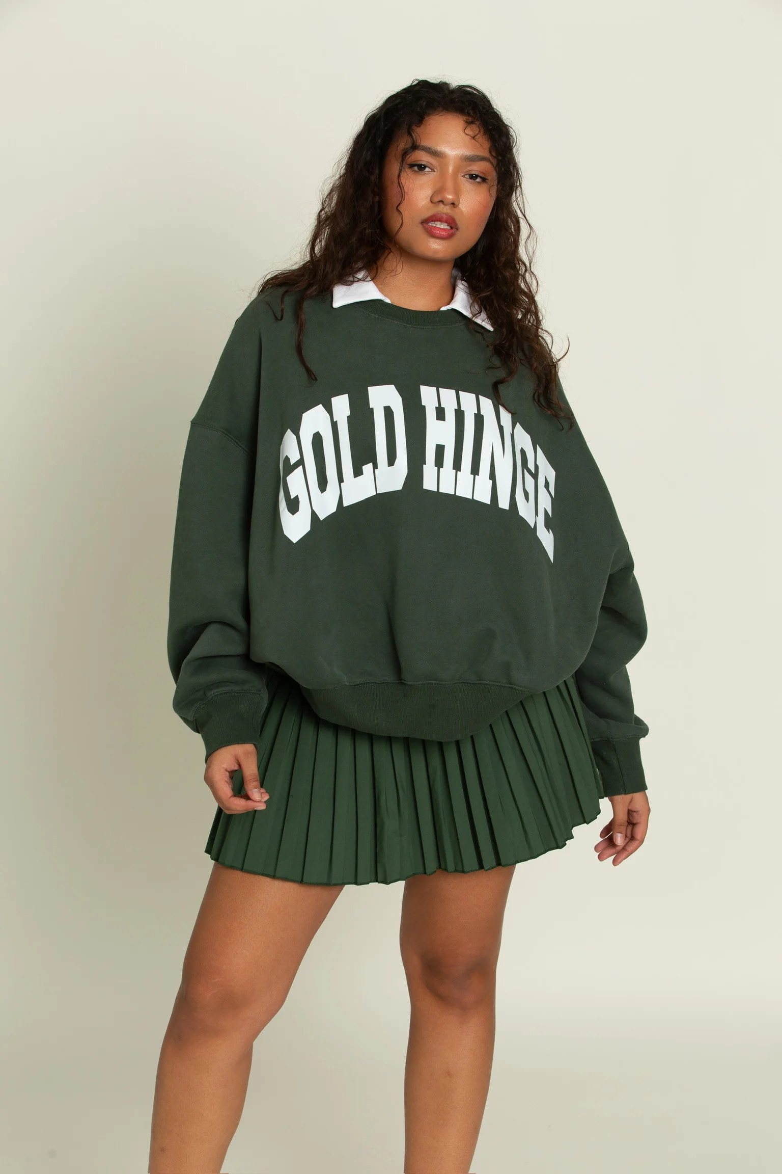 Dark Green GH Wide Arm Sweatshirt | Gold Hinge